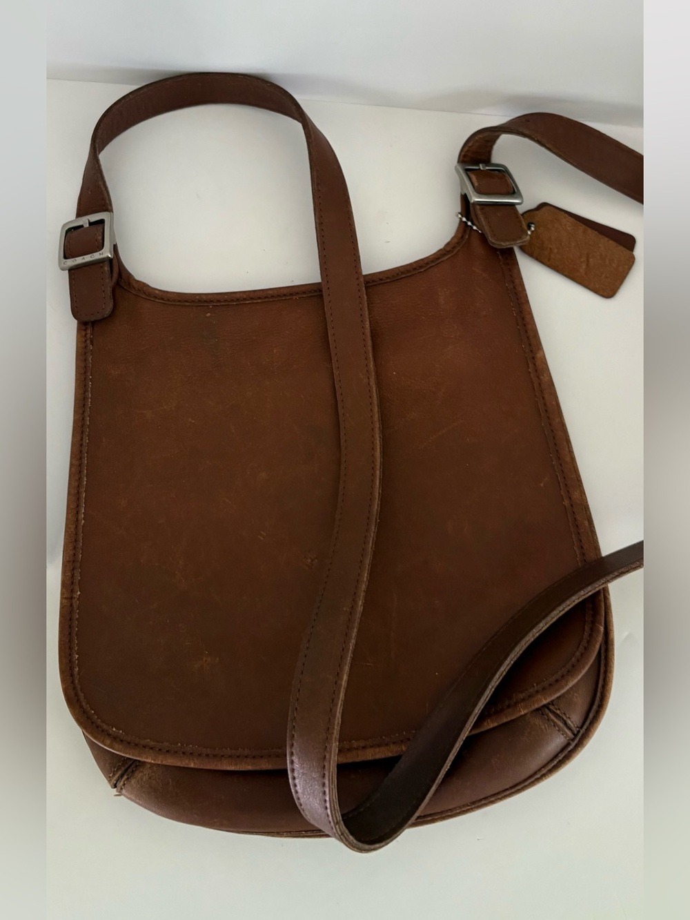 Coach Hippie Flap Crossbody Vintage Bag Brown Leather